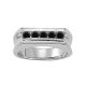 Black Diamond Men Man Channel Design Promise Band Ring 14K Gold