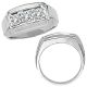 1 Carat G-H Diamond Designer Three Stone Mens Man Wedding Ring 14K Gold