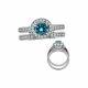 Blue Round Diamond BLautiful Etoil Anniversary Ring Band 14K Gold