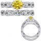 Yellow Diamond Infinity Crossover Overlay Bridal Ring 14K Gold