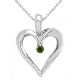 Green Diamond Designer Valentine Heart Pendant + Chain 14K Gold