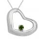 Green Diamond Fancy Heart Valentine Pendant + Chain 14K Gold