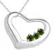 Green Diamond Designer Heart Pendant 18