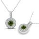 Green Real Diamond  Fancy Channel Halo Pendant Chain 14k Gold