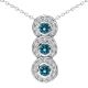 Blue Diamond Fancy Journey Three Stone Pendant 18