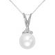 White Cultured Designer Fancy Pearl Pendant Nacklace 18 Inch Chain 14K Gold