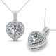 Cubic Zirconia Halo Heart Valentine Gemstone Pendant  18