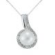 White Cultured Freshwater Fancy Pearl Pendant 18 Inch Chain 14K Gold