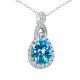 Blue Topaz Halo Infinity Pear Gem Stone Pendant 18