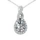 Cubic Zirconia Halo Infinity Pear Gem Stone Pendant Chain