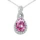 Pink Topaz Halo Infinity Pear Gem Stone Pendant 18