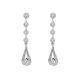 G-H Diamond Drop Hoop Huggies Dangling Fashion Earrings 14K Gold