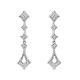 G-H Diamond Drop Hoop Huggies Dangling Pair Earrings 14K Gold