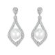 Cultured Freshwater Pearl Tear Drop Dangling Pair Earrings 14K Gold