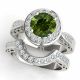 1.67 Carat Green Diamond Classy Anniversary Halo Promise Ring Band 14K Gold