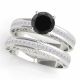 0.5 Carat Black Real Diamond Unique Channel Set Engagement Ladies Ring 14K Gold