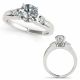 G-H Diamond Split Shank 3 Stone Engagement Ring 14K Gold