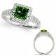 1.75 Carat Green Diamond Classically Princess Halo Wedding Ring 14K Gold