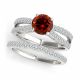 1.25 Carat Red Diamond Designer Solitaire Multirow Promise Ring Band 14K Gold