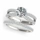 1.25 Carat G-H Diamond Designer Solitaire Multirow Promise Ring Band 14K Gold