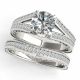 1.25 Carat G-H Real Diamond Channel Split Shank Solitaire Ring Band 14K Gold