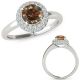 Champagne Diamond Designer Double Halo Promise Ring 14K Gold