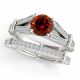 Red Real Diamond Multi-Row Solitaire Bridal Ring Band 14K Gold