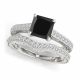 Black Diamond Promise Lovely Classy Solitaire Ring Band 14K Gold