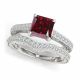 Red Diamond Promise Lovely Classy Solitaire Ring Band 14K Gold