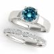 Blue Diamond Round Solitaire Remount Wedding Ring Band 14K Gold