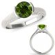 1 Carat Real Green Diamond Solitaire Bezel Line Design Bridal Women Ring 14K Gold