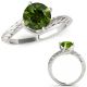 1 Carat Real Green Diamond Filigree Designer Solitaire Ring Band Set 14K Gold