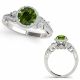 1.25 Carat Green Diamond  Antique Halo Anniversary Ladies Ring 14K Gold