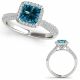 Blue Diamond Classy Multirow Halo Engagement Ring 14K Gold