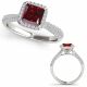 Red Diamond Classy Multirow Halo Engagement Ring 14K Gold