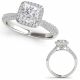 G-H Diamond Classy Multirow Halo Engagement Ring 14K Gold