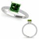 Green Diamond Classic Cushion Cut Prong Set Promise Ring 14K Gold