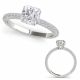 G-H Diamond Classic Cushion Cut Prong Set Promise Ring 14K Gold