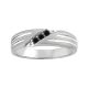 0.1 Carat Black Diamond Designer Channel Men's Wedding Band Ring 14K Gold