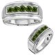 1.25 Carat Green Diamond 5 Stone Fancy Unique Mens Anniversary Band 14K Gold