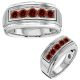 1.25 Carat Red Diamond 5 Stone Fancy Unique Mens Anniversary Band 14K Gold