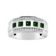 1.25 Carat Green Square Diamond 5 Stone Mens Engagement Ring Band 14K Gold