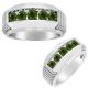 1.25 Carat Green Diamond 5 Stone Presidential Link Mens Engagement Band 14K Gold