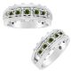 0.75 Carat Green Diamond 5 Stone Engagement Mens Unique Band 14K Gold