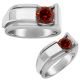 1.25 Carat Red Diamond Fancy Solitaire Mens Man Engagement Band 14K Gold