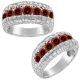 1.75 Carat Red Diamond 7 Stone Unique Mens Engagement Nugget Band 14K Gold