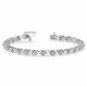 White Diamond XO Huggies Kisses 7 Inch Bracelet  14K Gold