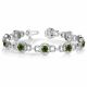 Green Diamond Stylish Designer Link 7 Inch Bracelet 14K Gold