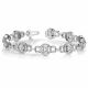 White Diamond Stylish Designer Link 7 Inch Bracelet 14K Gold