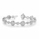 White Diamond Halo Italian Designer 7 Inch Bracelet  14K Gold